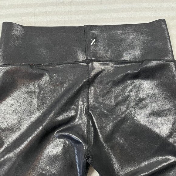 Knix Pants Womens XL Black Faux Leather Leggings High Rise Shiny Stretch Coated - Picture 3 of 9